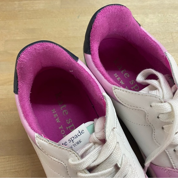 KATE SPADE ♠️ Bolt White & Pink Sneakers 9.5 - Picture 4 of 8